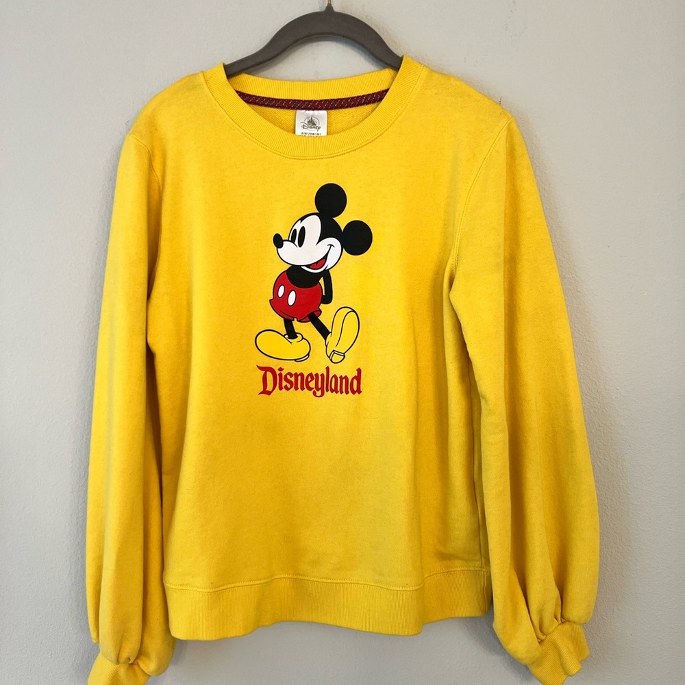 Disney Yellow Crewneck Sweatshirt with Mickey Accent